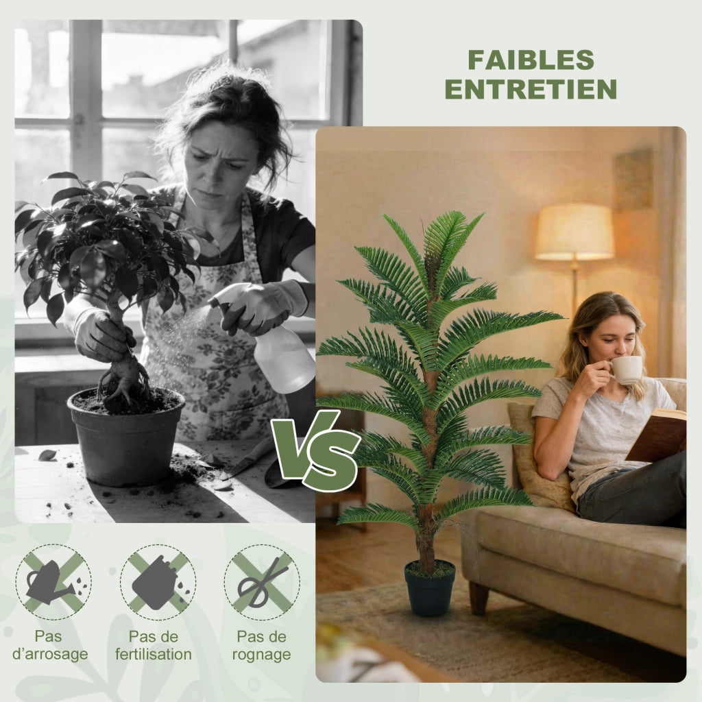 Palma Artificiale ¨C zephmum ¨C Verde 120 cm con Vaso in Plastica