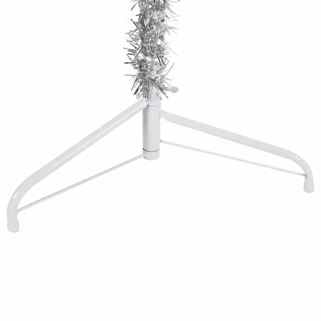 Albero Natale Artificiale Sottile a MetÃ  Supporto Argento 210cm
