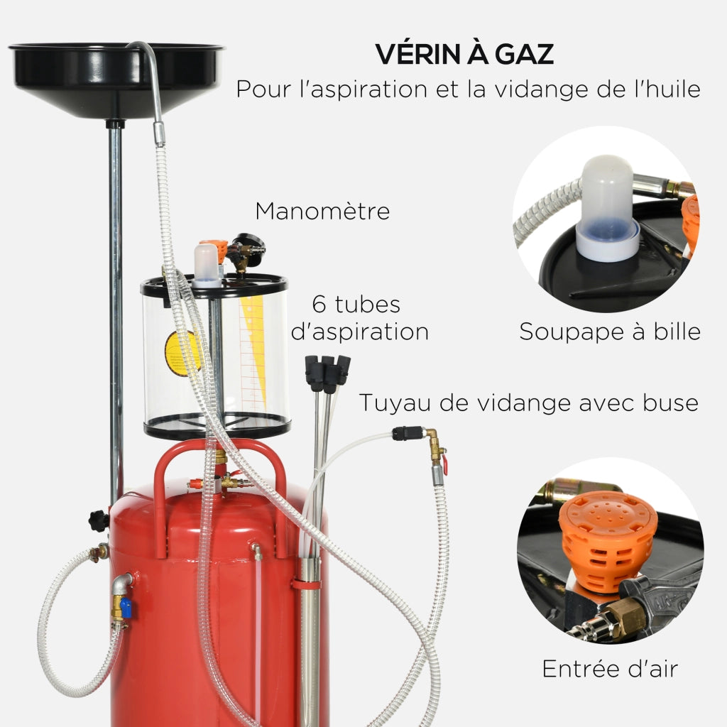 Recuperatore Olio Portatile 2 in 1 ¨C zephmum ¨C Regolabile in Altezza, Capacita' 80L