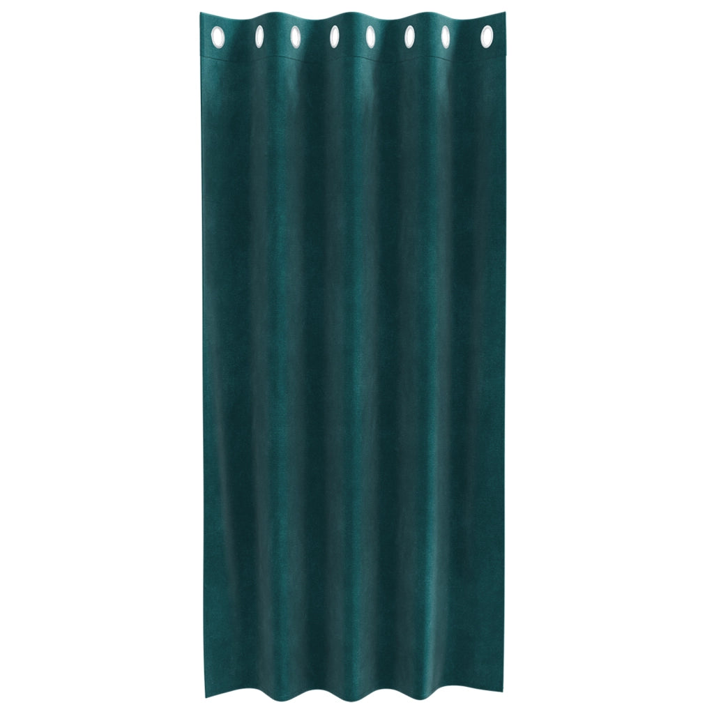 Tende oscuranti  con occhielli 2 pezzi Verde scuro Velluto