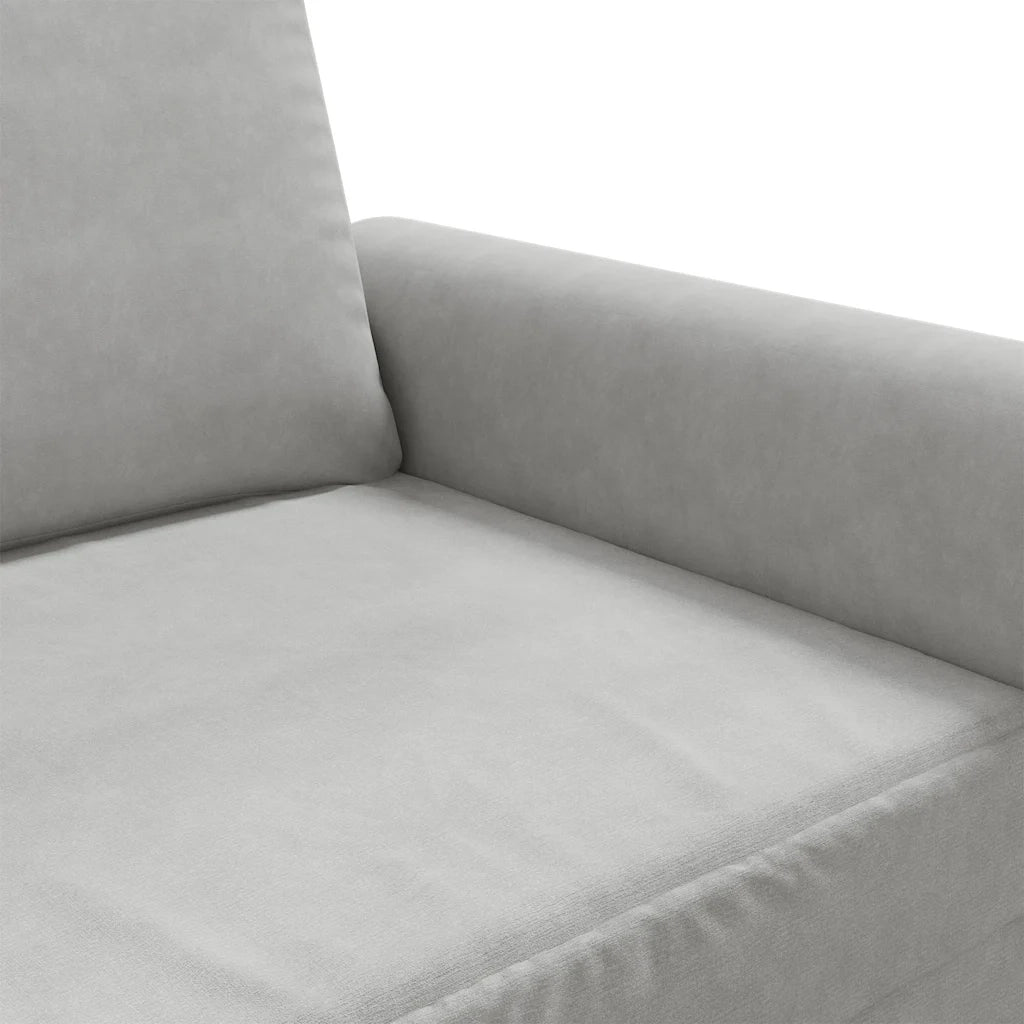Divano a 3 Posti Grigio Chiaro 180 cm in Velluto 359539