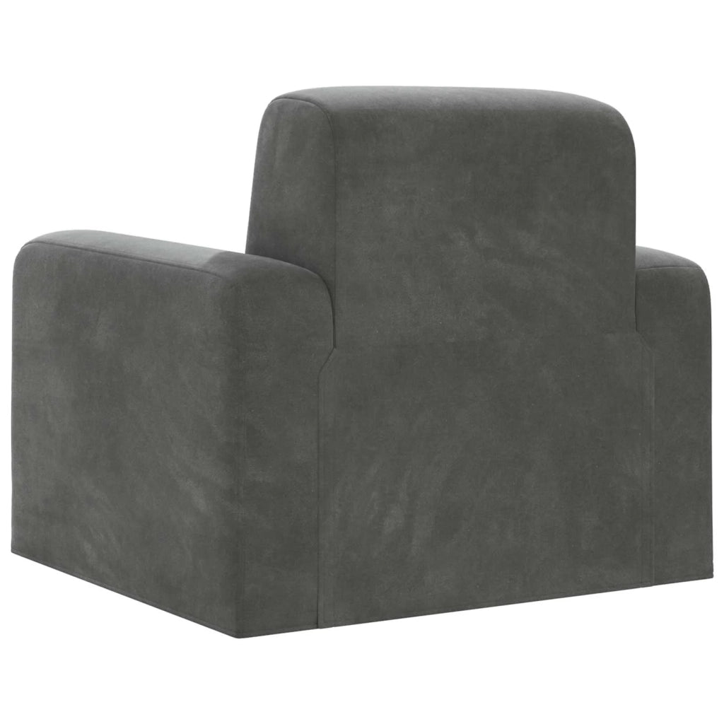 Poltrona-Divano Sedia-Poltroncina Grigio Scuro Velluto 616071