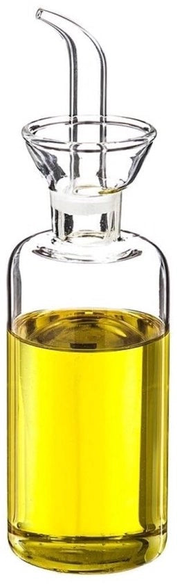 Accessorio da cucina a forma di caraffa in vetro - Design ergonomico - Prodotto da 250 ml - Olio senza gocce - Design elegante e funzionale - Olio con flacone in vetro - Capacità 250 ml