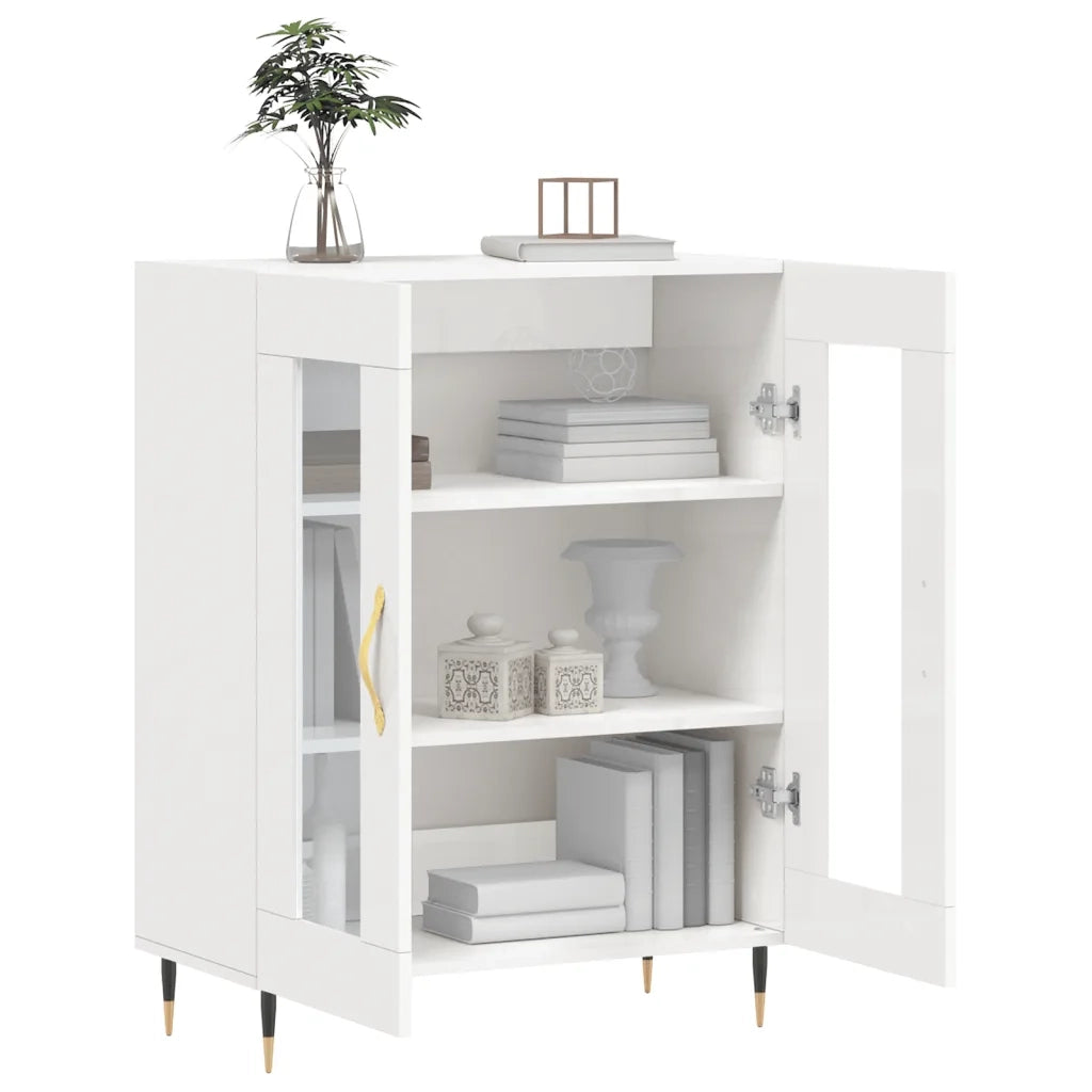 Credenza 69,5x34x90 cm in Legno Multistrato Bianco Lucido 827766