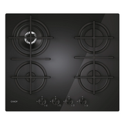 CANDY CVG6BR4WTB PIANO COTTURA DA INCASSO 60CM 4 FUOCHI A GAS GRIGLIE IN GHISA IN VETRO NERO