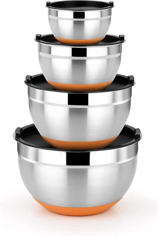 Set di commessi in acciaio inossidabile, 4 pezzi, 12-16-20-24 cm