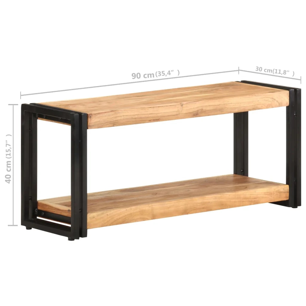Mobile TV multimediale scaffale per televisione televisore buffet sala da pranzo soggiorno camera da letto 90 x 30 x 40 cm legno massello di acacia marrone 02_0026328