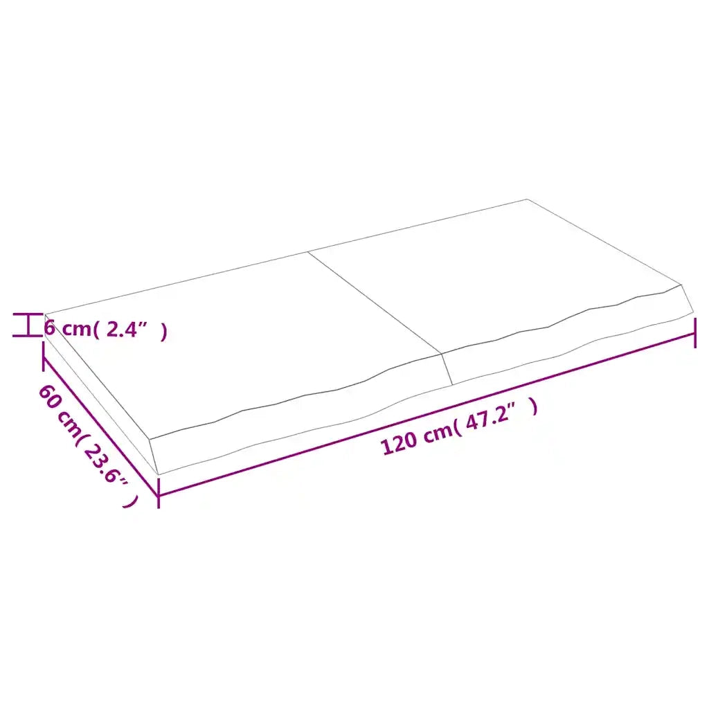 Piano Bagno Marrone Scuro 120x60x(2-6)cm Legno Trattato CFW8451950