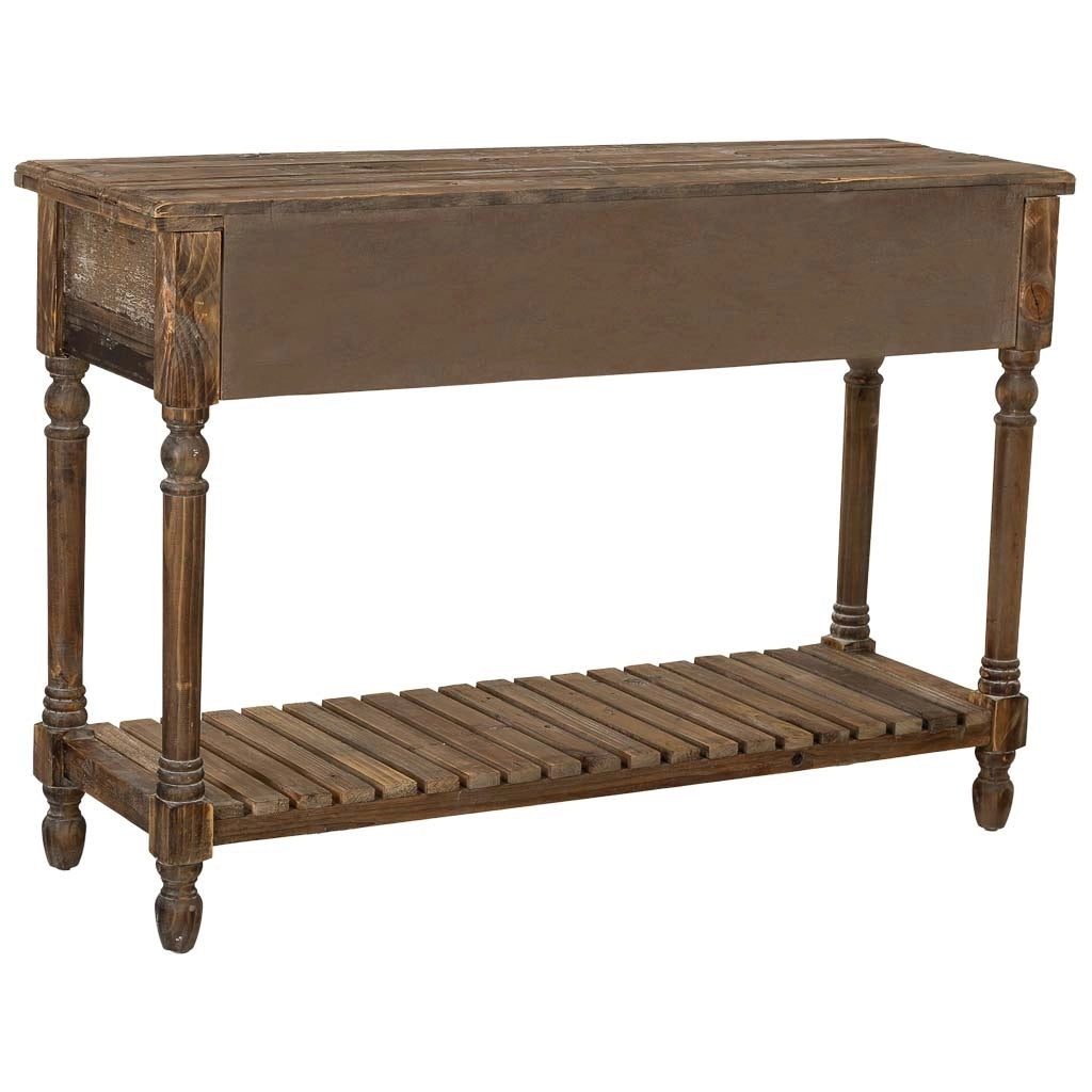 Tavolino da ingresso in legno con 3 cassetti 120x38x81h cm