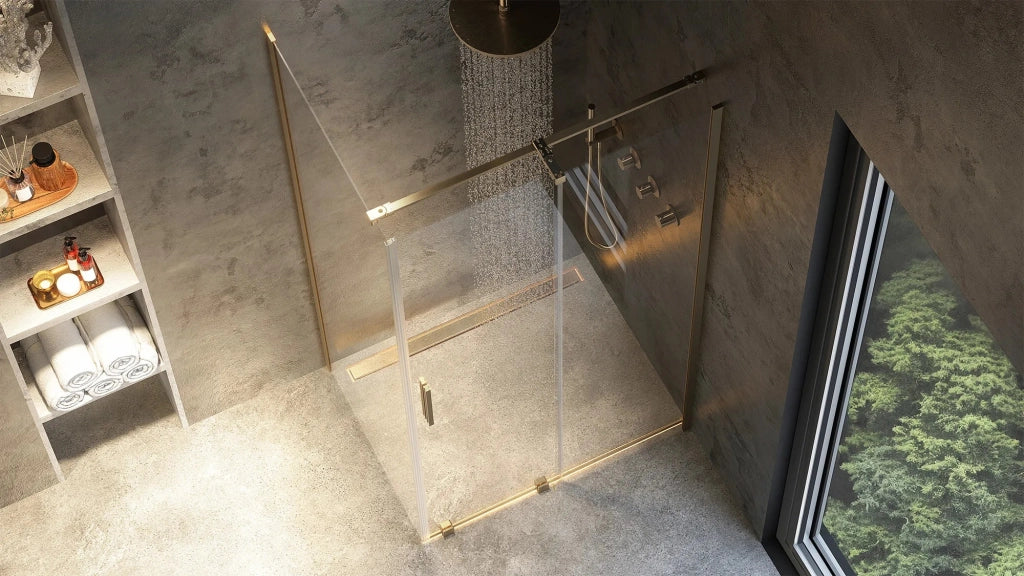 Cabina Doccia Rea Montana Gold Brush 100x90
