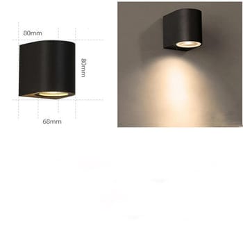 applique per da esterno interno parete a led lampada giardino muro faretto ip65 nero