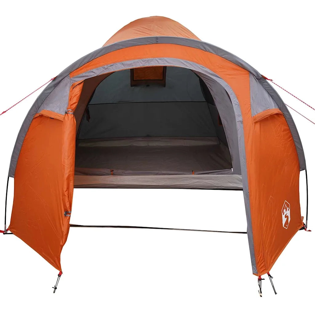 Tenda a Cupola-Tenda da campeggio Grigio e arancione 384 x 254 x 170 cm