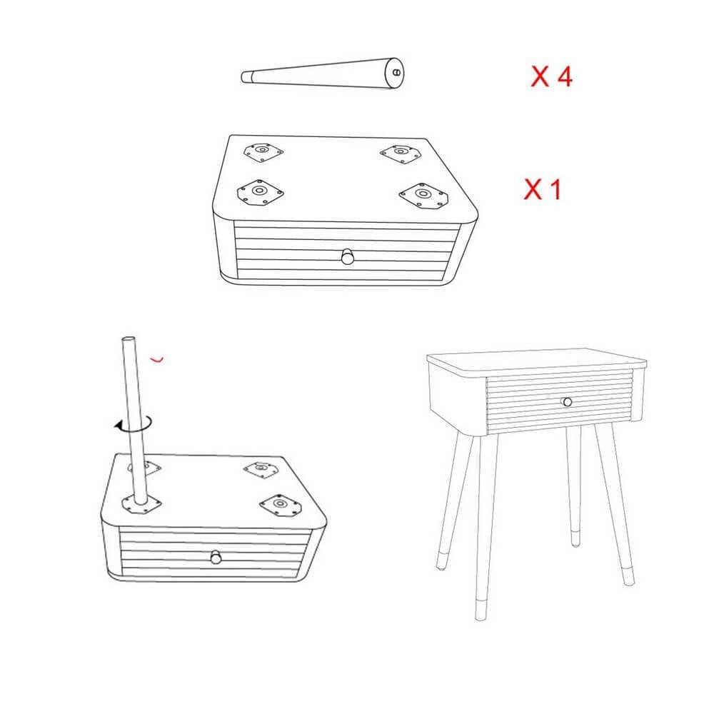 Comodino cm 45X32X62 - MATERA