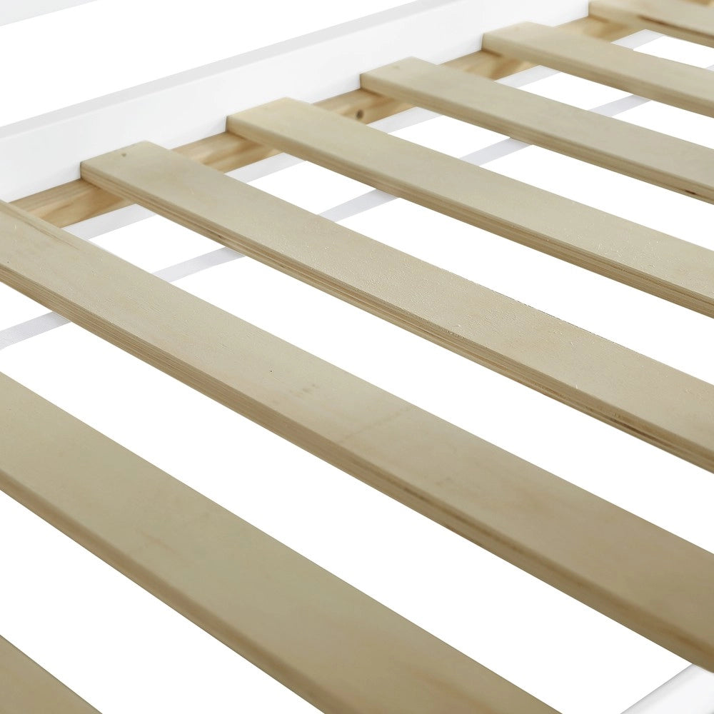 Letto a soppalco per bambini ¨C Minimal ¨C Bianco e nero pino MDF 90x200 cm