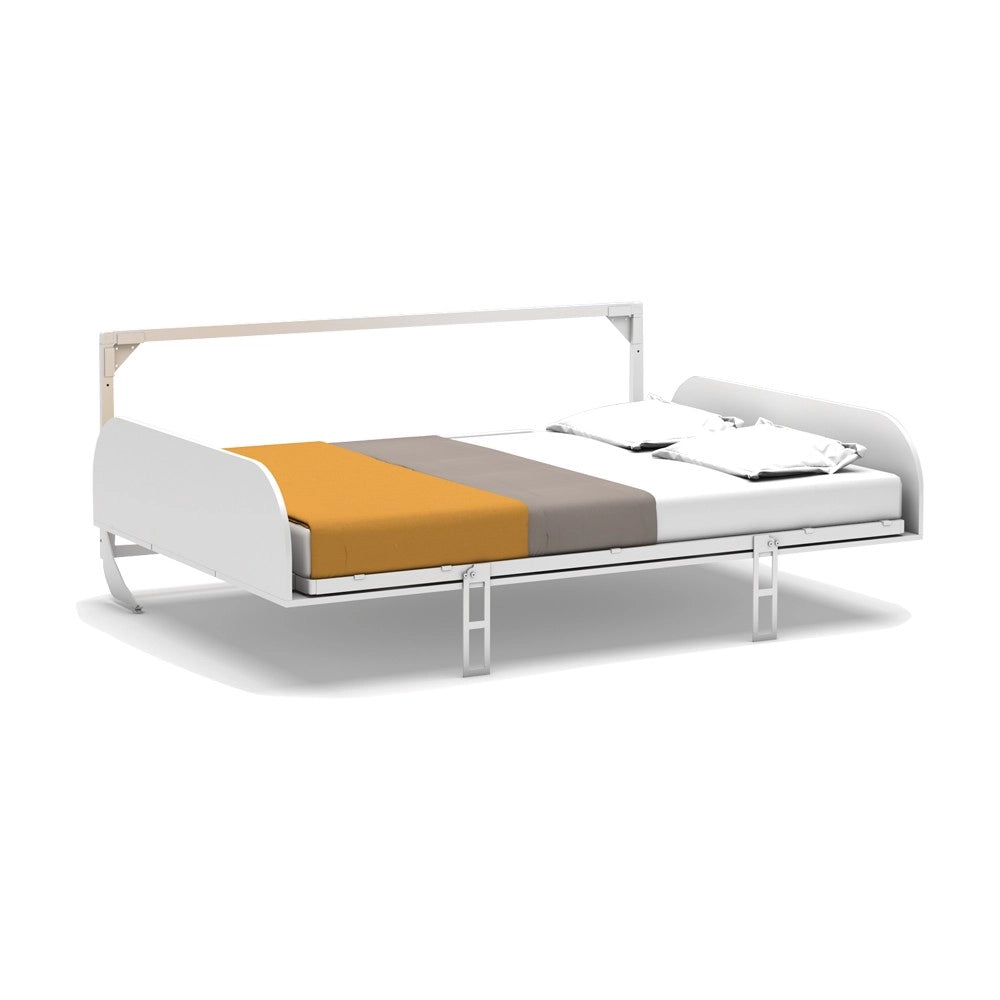 Letto matrimoniale a scomparsa salvaspazio Simple bianco 214x38x148H