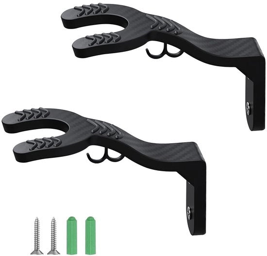 Hanger Multifunzionale con Antifurto - 2 Pezzi - Robusto in ABS - Nero - Supporto per Cappello