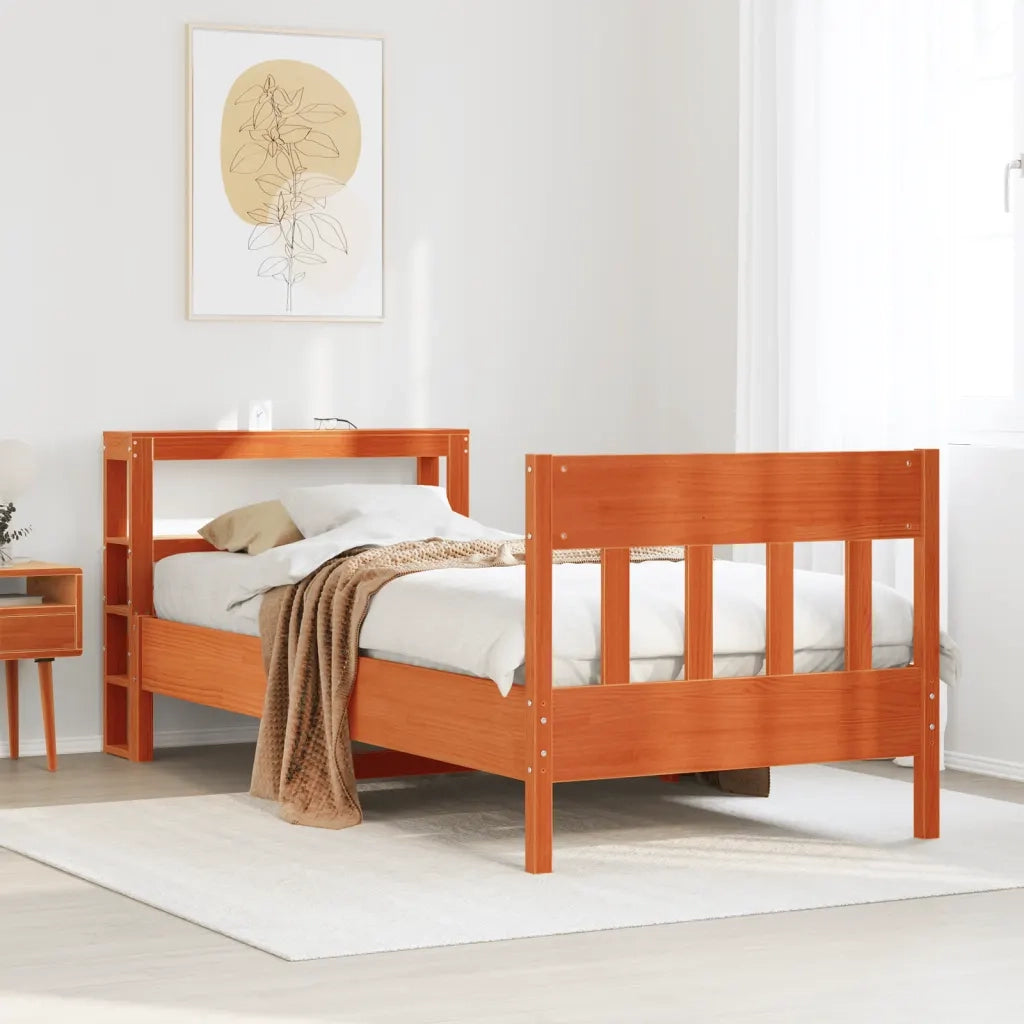 vidaXL Letto senza Materasso Marrone Cera 100x200 cm in Legno di Pino