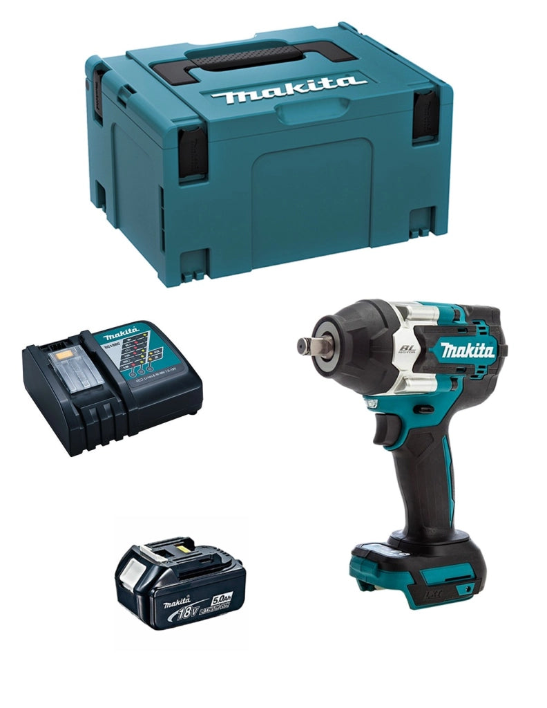 Avvitatore ad Impulsi MAKITA DTW700RTJ1 (1 x 5,0 Ah + DC18RC + MAKPAC 3)
