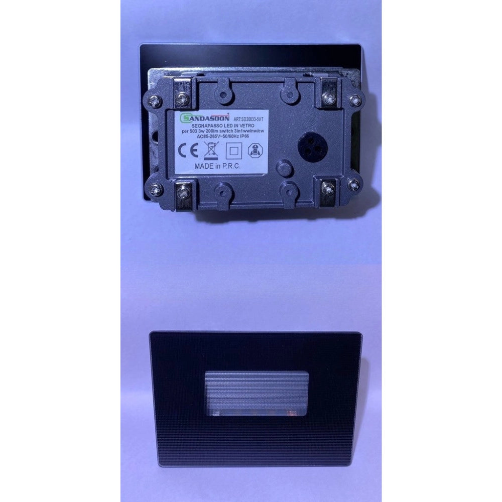 Trade Shop - Plafoniera Led Da Incasso 5w Ip66 Con Vetro Trasparente Nero Luce Regolabile -