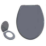 Trade Shop - Copriwater Universale Bagno Copri Wc In Legno Mdf Cerniere Acciaio Grigio 52985a -
