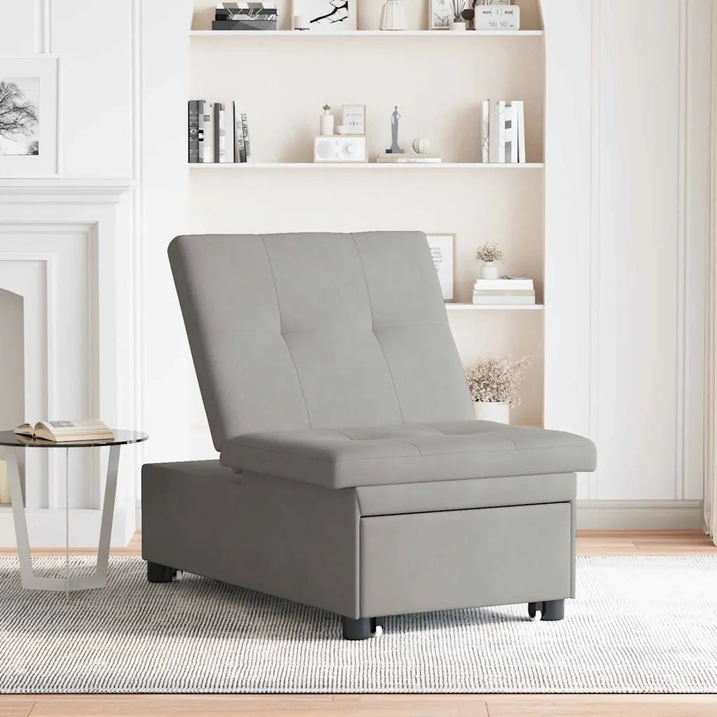 Divano Letto Estraibile-Sofa Letto-Daybed Grigio chiaro 194 x 67 x 82 cm