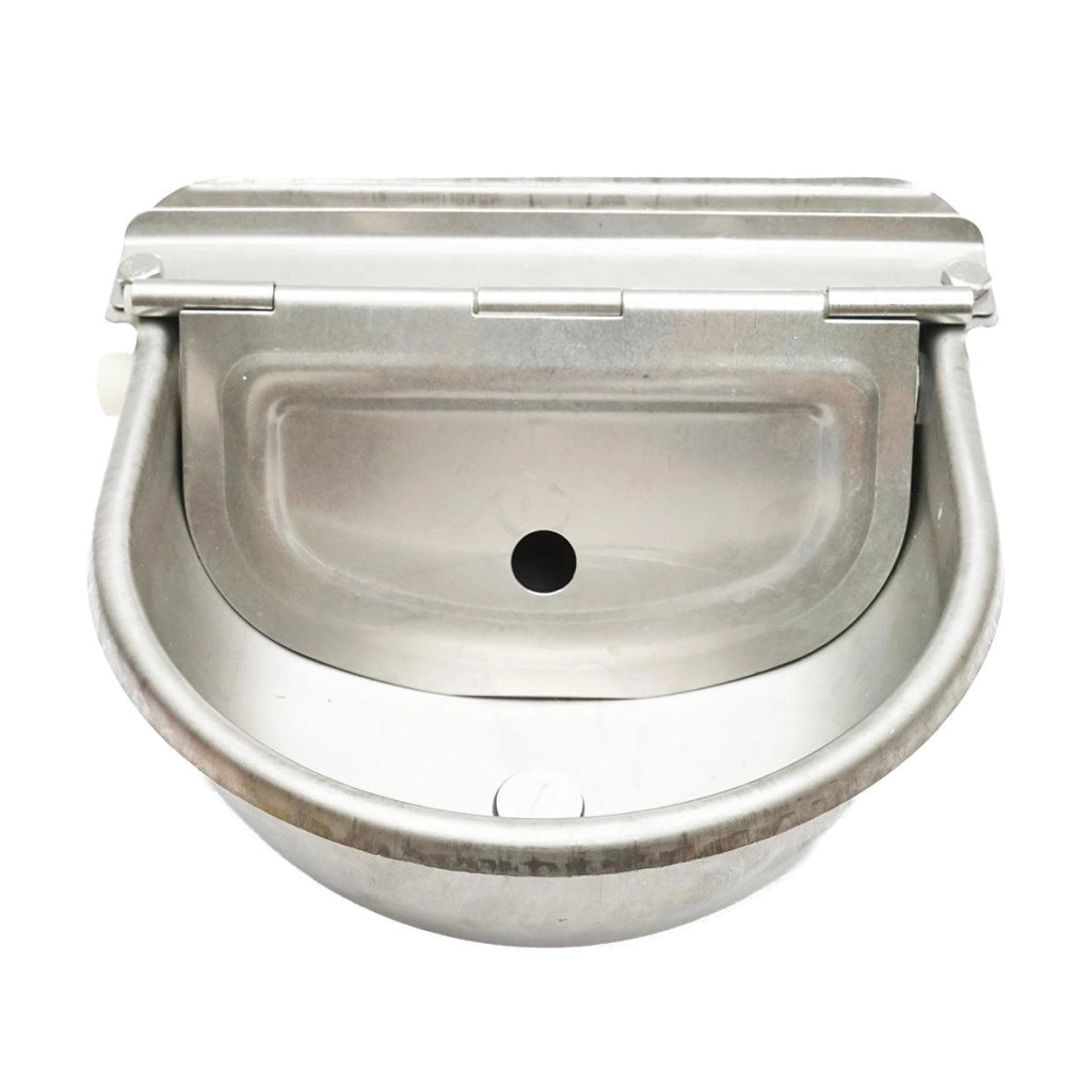 Abbeveratoi per Bovini, Ovini, Bestiame in Acciaio Inox Abbeveratoio per Abbeveraggio Automatico + Tubo Intrecciato, 2.5L 250x240x100mm