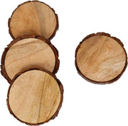 Set di 4 supporti in legno naturale con corteccia di quercia e legno di mango