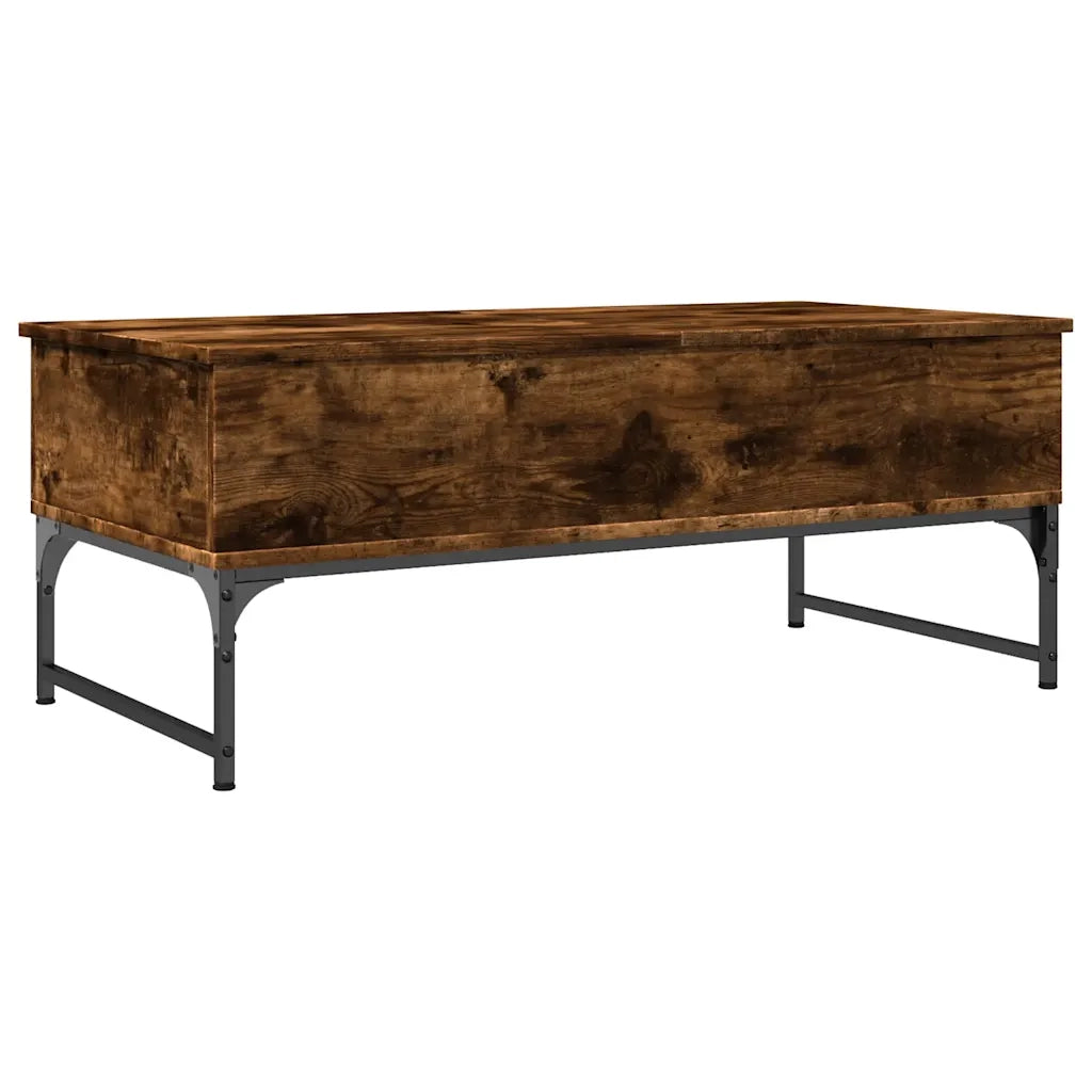 Tavolino salotto | Tavolino da caff¨¨ | Tavolino da Soggiorno Rovere Fumo 100x50x40cm Multistrato e Metallo