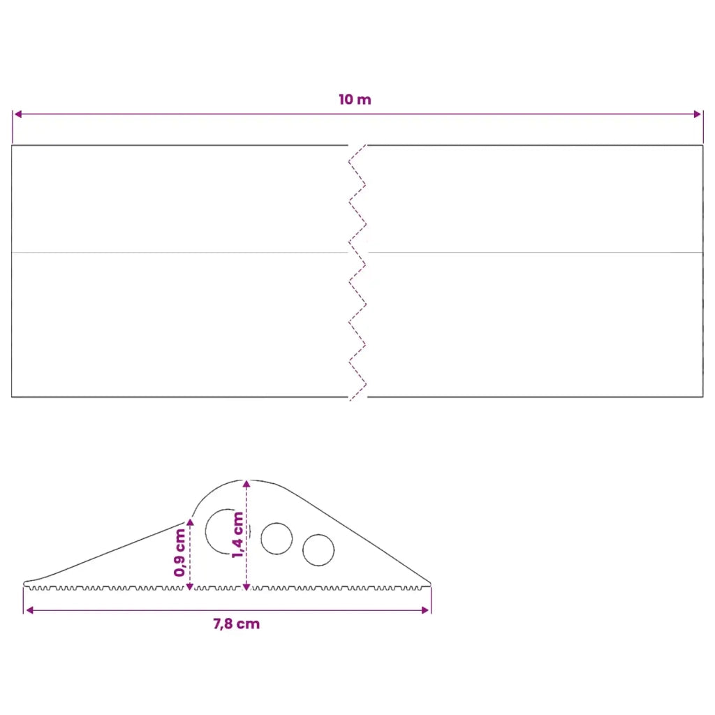 Guarnizione per pavimento del garage 78 x 14 mm 10 m Gomma EPDM 42038215
