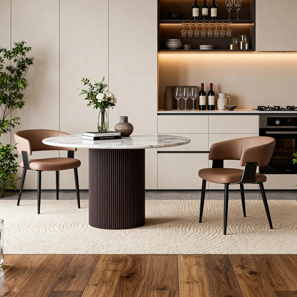 SEDIA Ergonomica con braccioli in PU Marrone