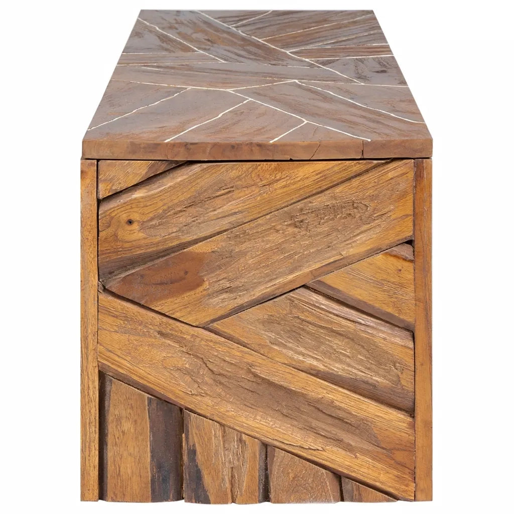 Mobile Porta TV 110x60x38 cm in Legno Massello di Teak 326176
