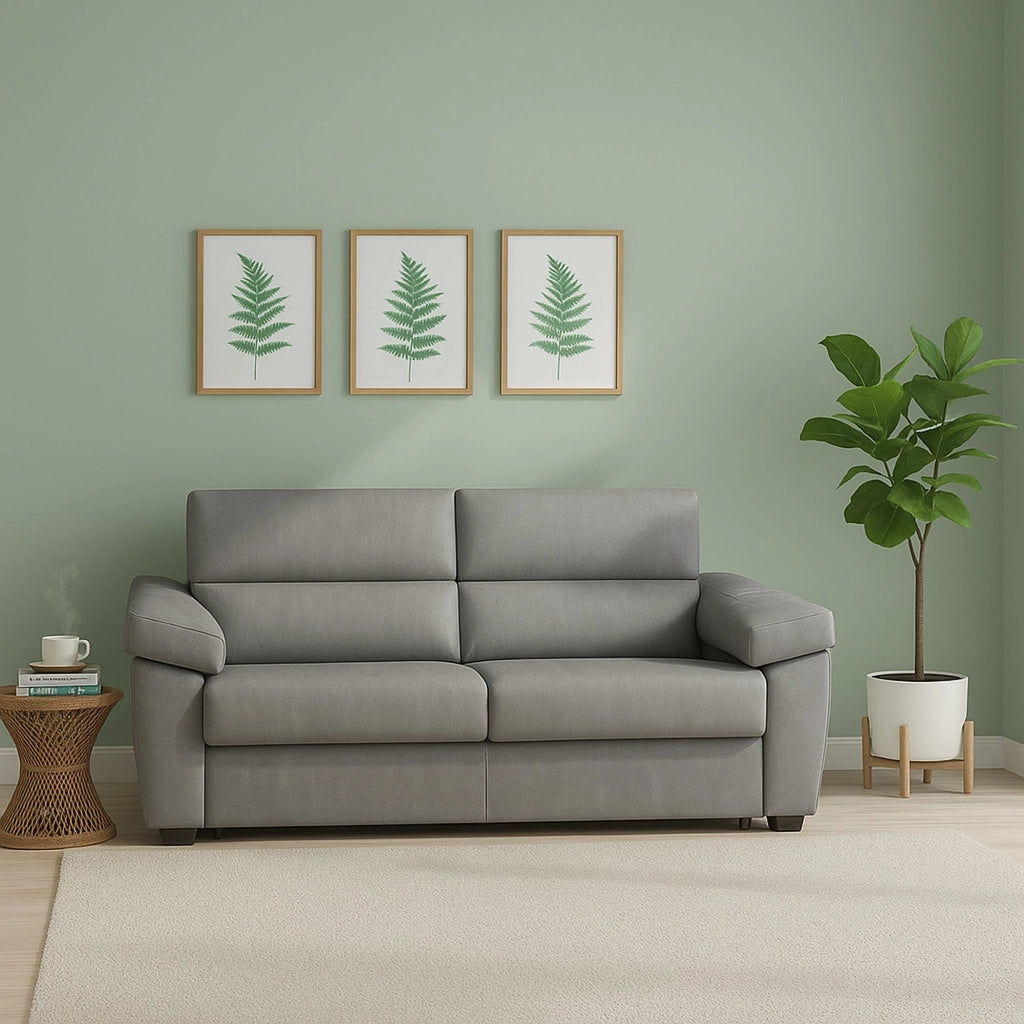 Fisciano, Divano Letto 2 Posti Sfoderabile Made in Italy, 205x95 cm Grigio