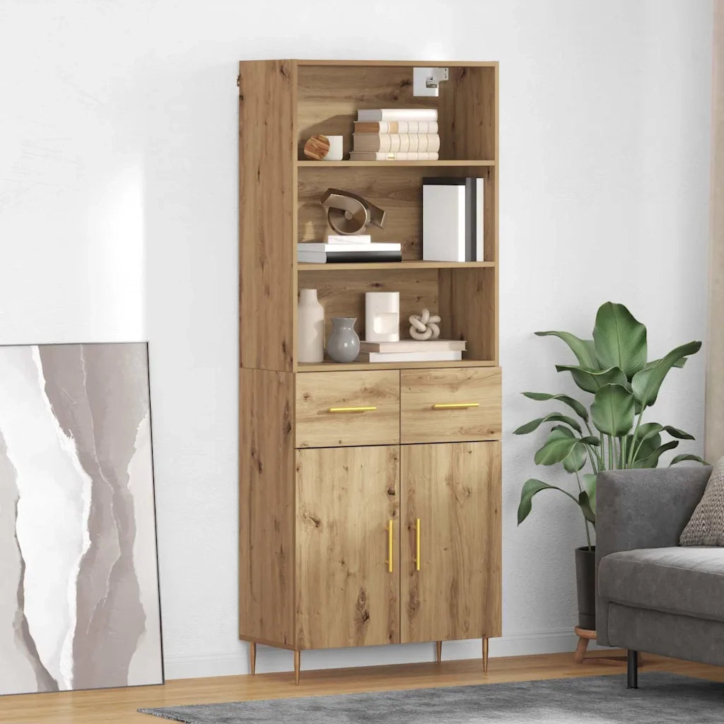 Credenza con Cassetto-Buffet-Armadio da cucina Rovere artigianale 69,5 x 34 x 180 cm 398421