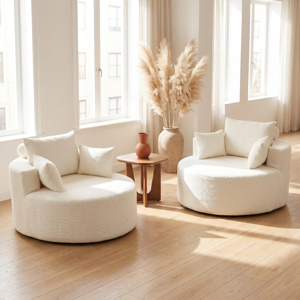POLTRONA in ciniglia beige senza montaggio