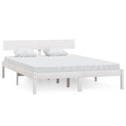 Letto matrimoniale | Letto per adulti | Giroletto Bianco in Legno Massello 120x190 cm Small Double