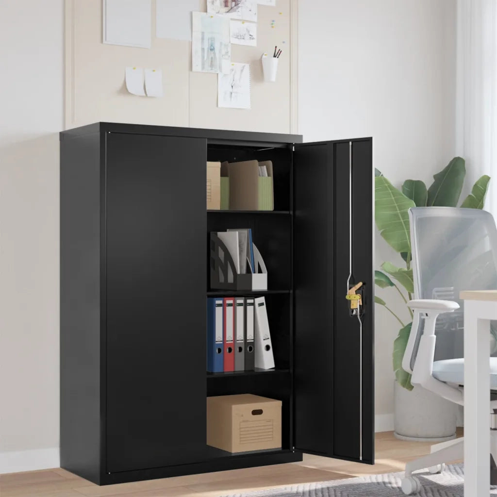 Armadio Classificatore Nero 90x40x140 cm in Acciaio CFW8693007