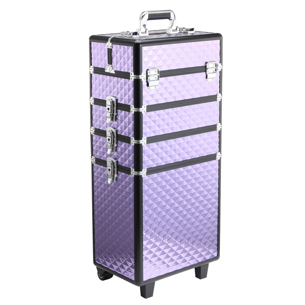 Trolley Portatrucchi Professionale con Ruote e Ripiani ¨C Zephmum ¨C 33.5x23x76/95.5 cm Viola