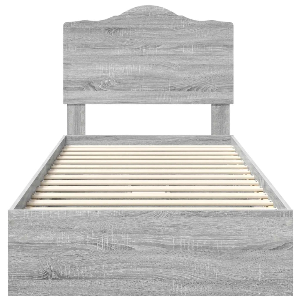 Letto con Contenitore con testiera Grigio Sonoma 100 x 200 cm