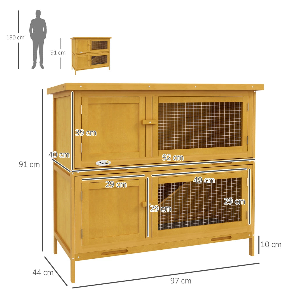 Armadio per conigli ¨C zephmum ¨C 97x44x91 cm, giallo, legno di abete