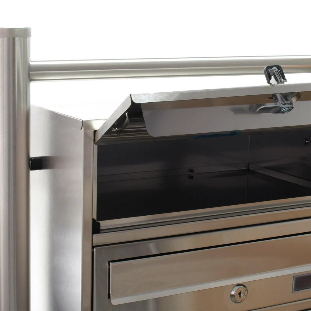 Blocco di 12 cassette postali con supporto 2x6 scomparti sovrapposti acciaio inox 16_0000026