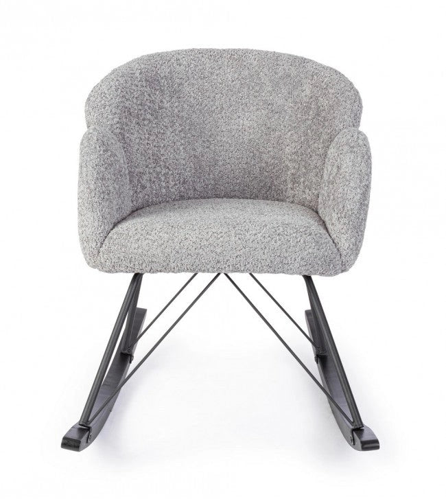Poltrona Soggiorno 86x62x72 cm Sibilla in Bouclè Grigio