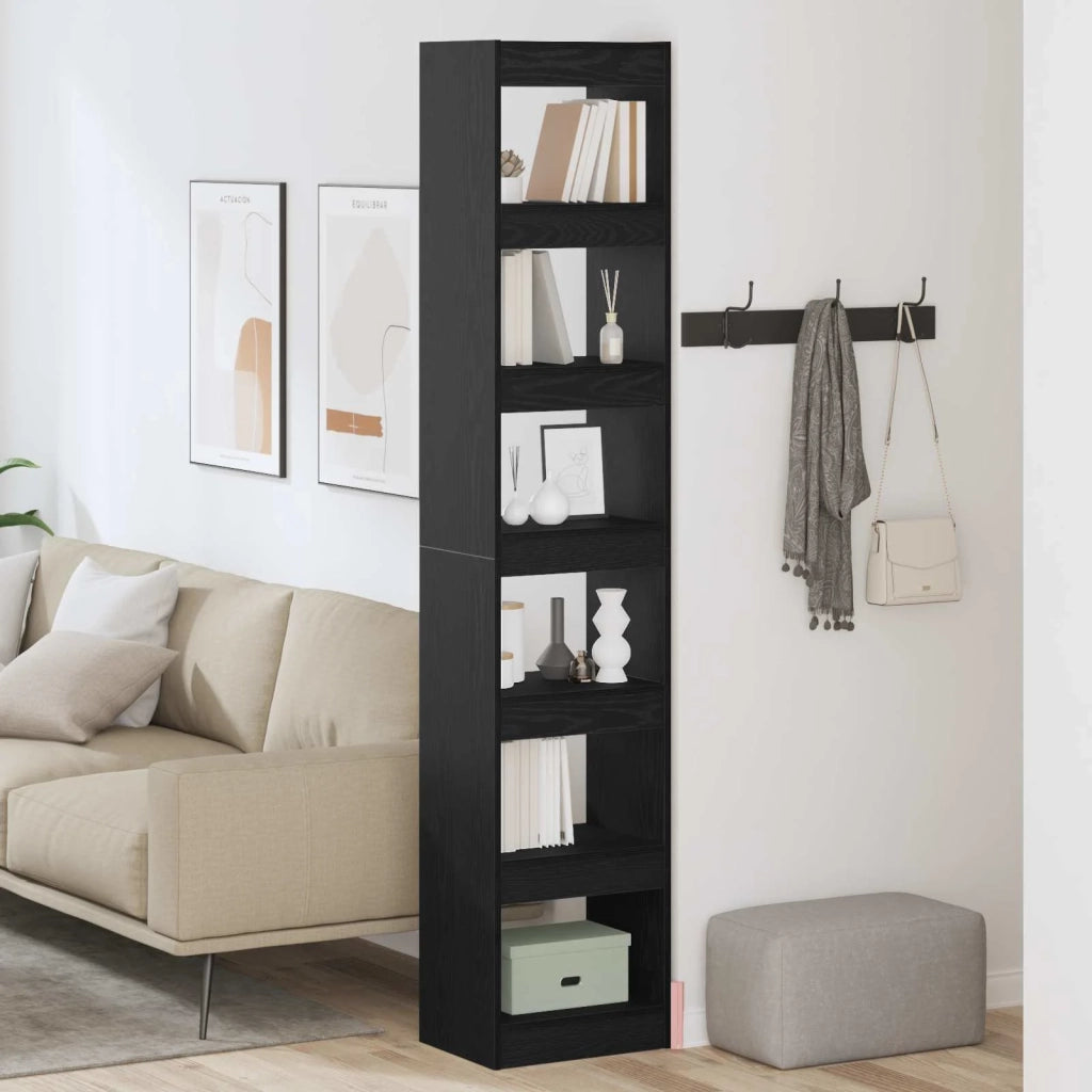 Armadio per Libri Rovere Nero 40 x 30 x 198 cm 862719