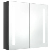 Armadietto Bagno | Armadio da bagno con Specchio e LED Grigio Lucido 62x14x60 cm