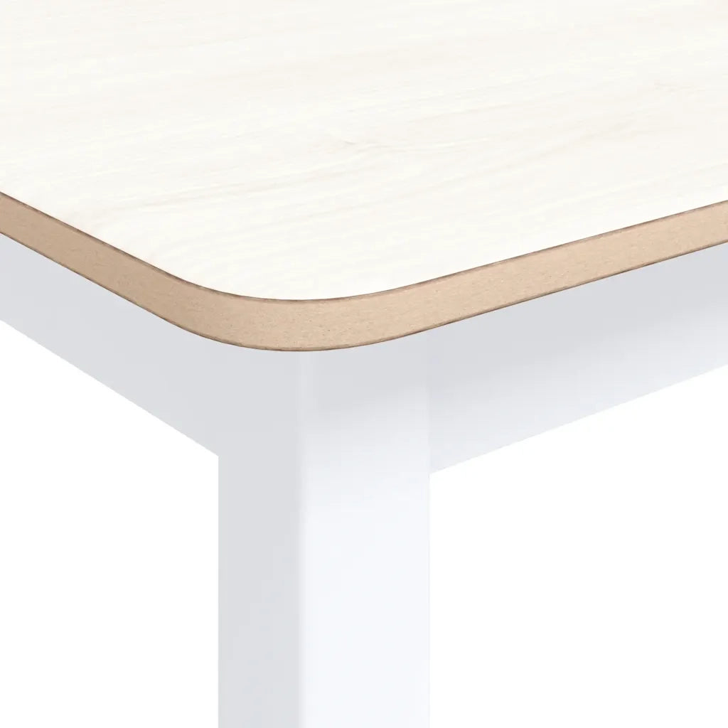 Tavolo da Pranzo | Tavolo da cucina Bianco e Marrone 114x71x75cm Massello di Hevea