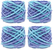 Garen a 4 Rolli - Materiale a Tela di Poliestere Zucchero - Gomitoli Colorati - Adatto per Maglia/uncinetto - 100g per Gomitolo - Materiale Idrofilo