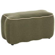 Panca rettangolare in tessuto verde 69 x 38, poggiapiedi, elemento decorativo per soggiorno e camera da letto