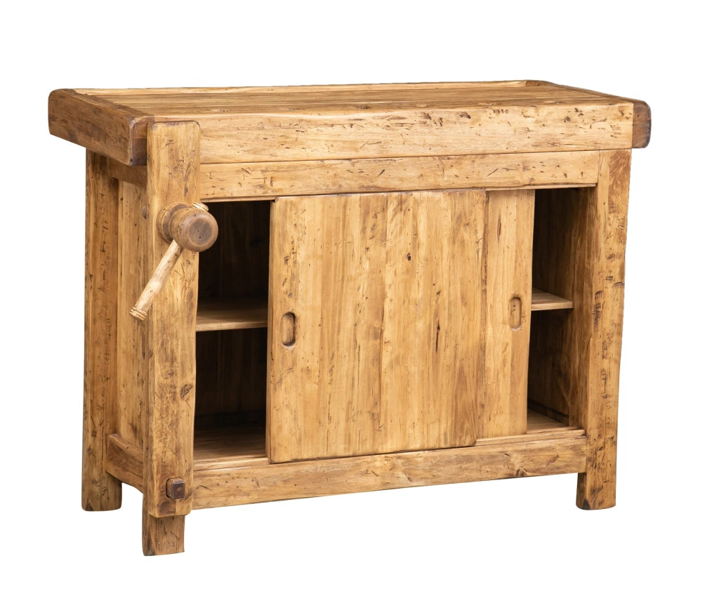 Biscottini Banco da lavoro Country legno massello di tiglio finitura naturale Made in Italy