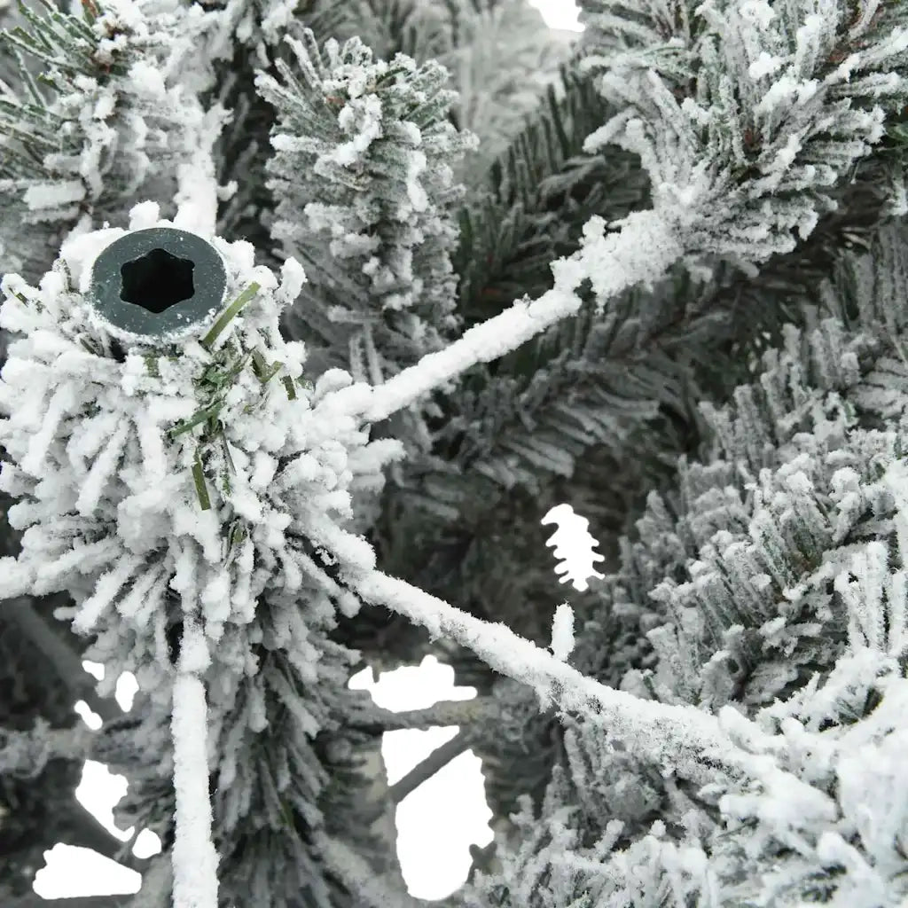 Albero di Natale Artificiale-Albero Natalizio Snodato Foderato di Neve Bianco 407953
