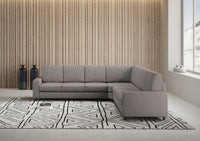 Divano Angolare 7 Posti 286x286x85 cm Sakar in Tessuto Grigio