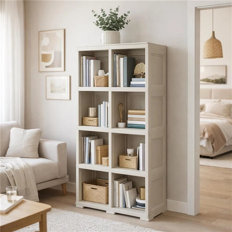 SCAFFALE 4 MODULI ANGORA 79X42,5X164 CM CON 2 PUNTALI – LIBRERIA ALTA SALVASPAZIO PER ZONA LIVING E STUDIO
